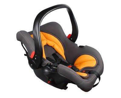 Orange-and-black car seat - rented car seats