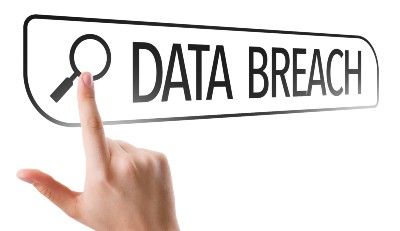 Graphic of "data breach" typed into large search bar - Northumbria data breach