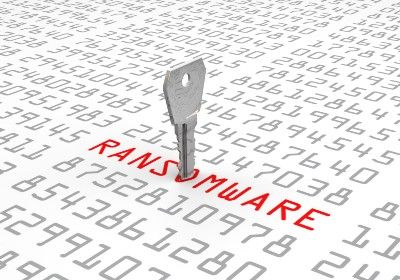 Graphic of a key unlocking the word "ransomware" in red among a series of numbers - blackbaud ransomware attack