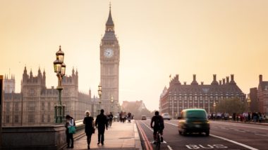 Westminster Bridge in London at sunset - windrush compensation scheme