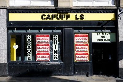 Glasgow, Scotland, UK, October 11th 2020, Central Scotland Pubs and Bars closed by the Scottish Government due to rise in Covid-19 cases — scotland hospitality industry