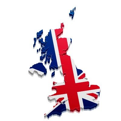 3D UK map colored in with the UK flag - windrush compensation scheme
