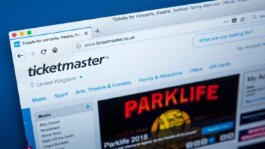 Ticketmaster homepage regarding the ICO fine