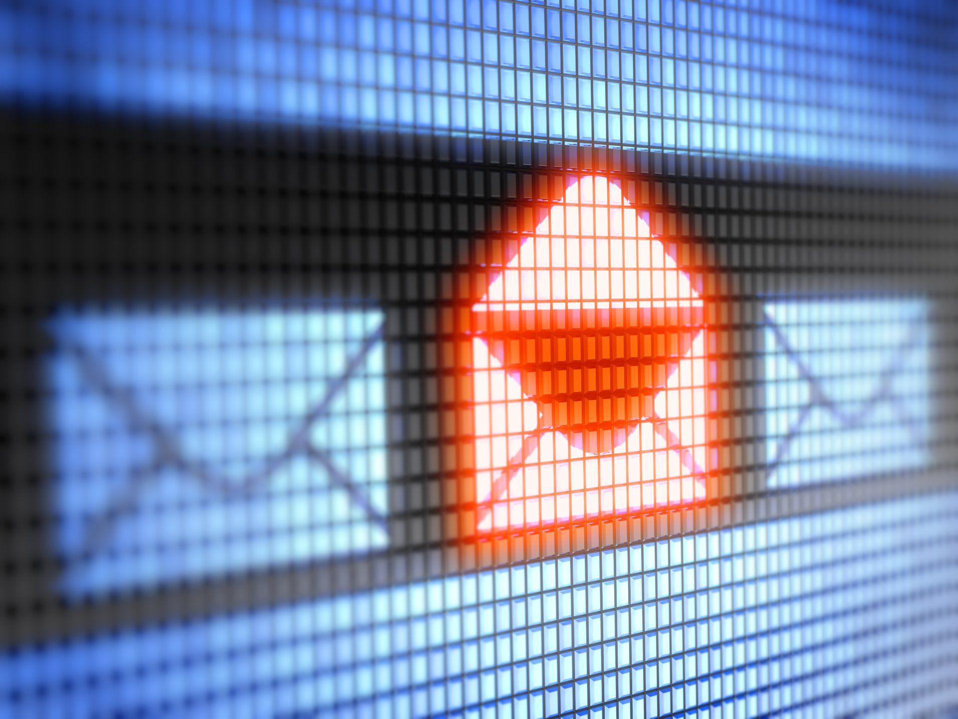 A red open envelope icon appears between two closed envelop icons on a screen - watford community housing