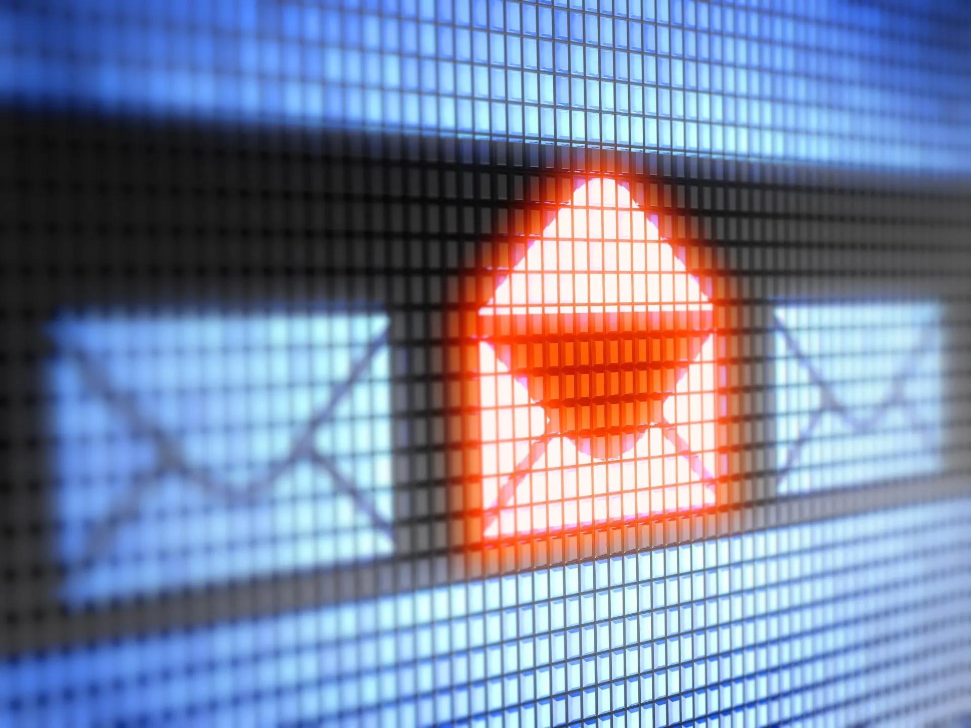A red open envelope icon appears between two closed envelop icons on a screen - watford community housing