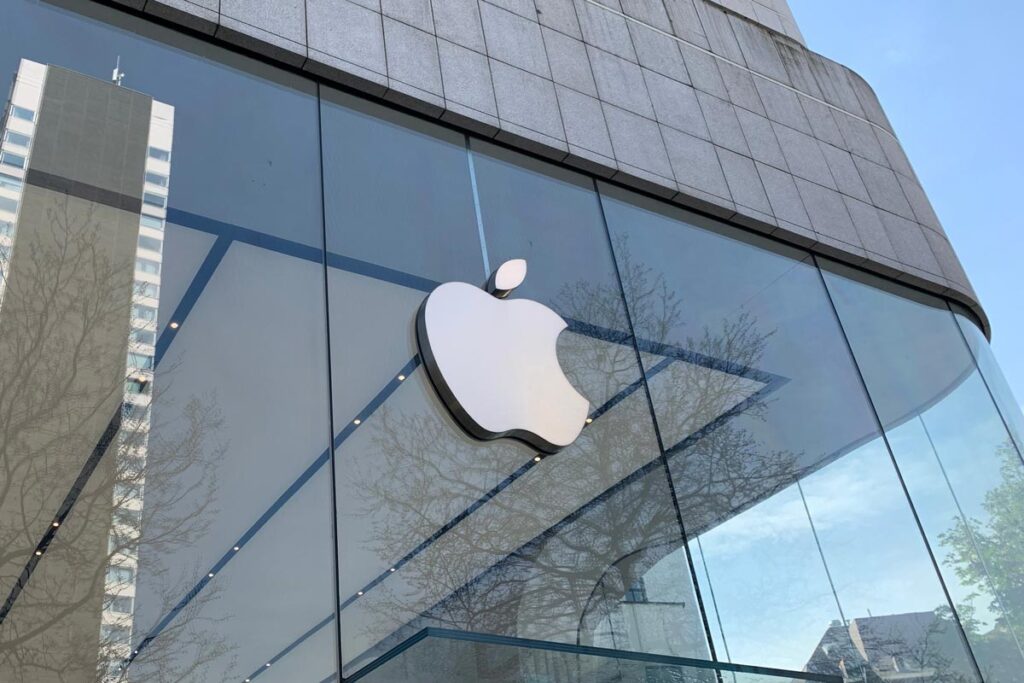 Apple store signage, representing the Apple trial.