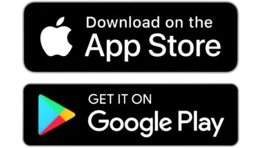 Apple App Store and Google Play icons