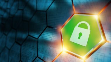 Secure Connection Concept with Safe Closed Padlock.