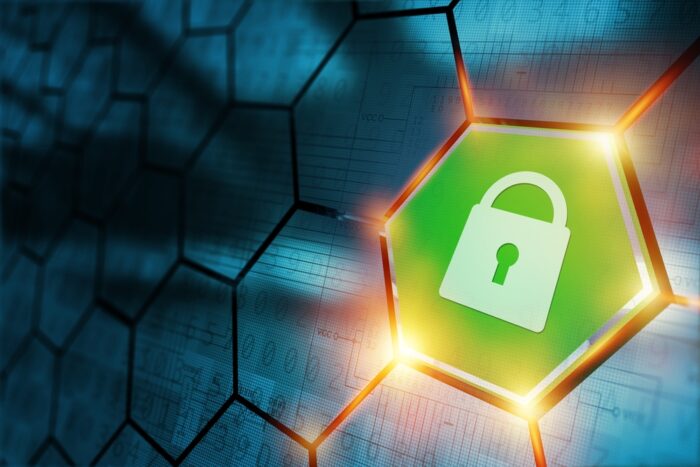 Secure Connection Concept with Safe Closed Padlock.