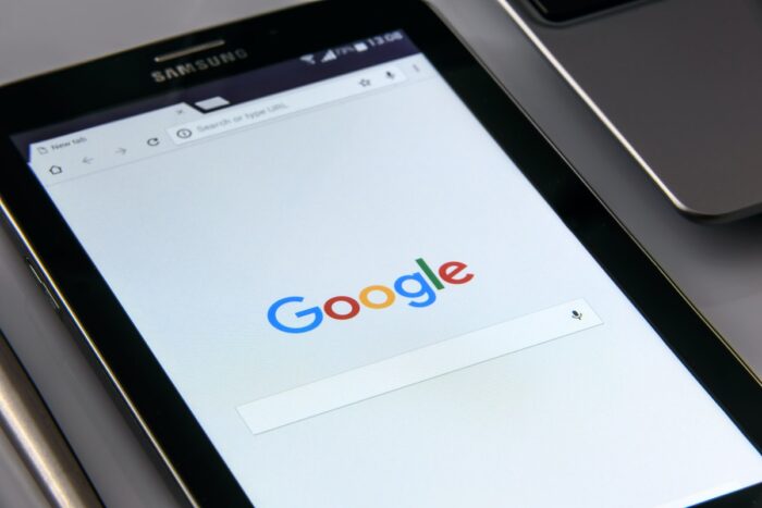Google Home Screen displayed on a Samsung tablet.