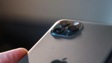 Close up of Apple iPhone.