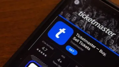 Ticketmaster app on cell phone representing Oasis ticket prices.
