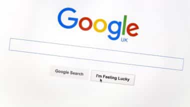 Google UK website on a computer