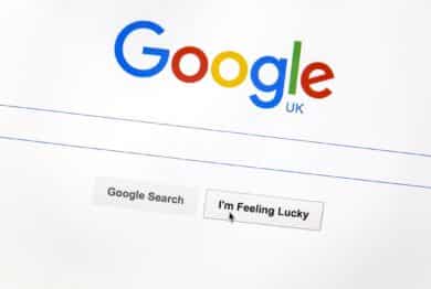 Google UK website on a computer