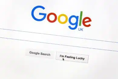 Google UK website on a computer