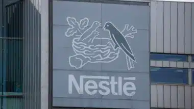 Nestle outside signage on the building at Gatwick
