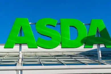 External signage of UK based supermarket, Asda